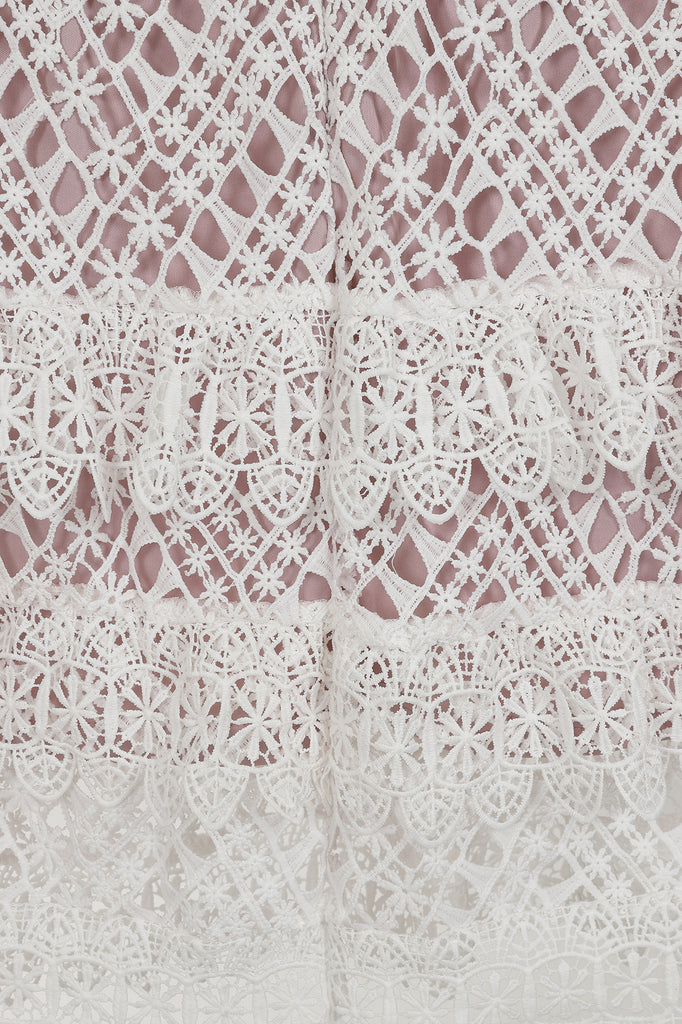 Willa Crochet Lace Dress with Contrast Belt