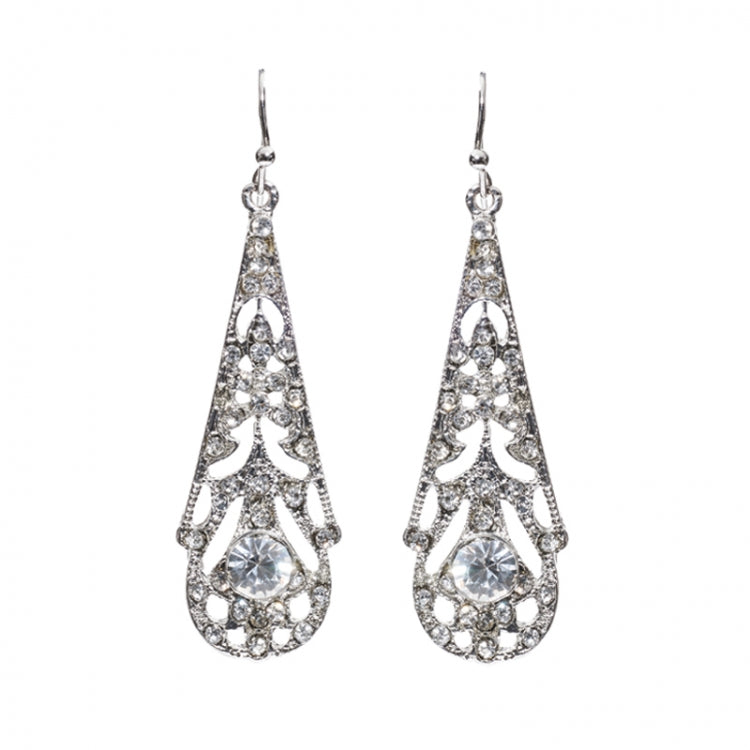 Filigree Drop Crystal Earrings