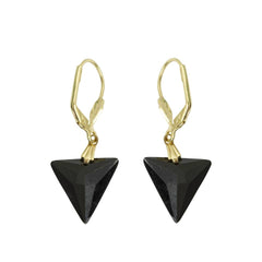 Jet Triangle Drop Earrings